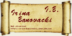 Irina Banovački vizit kartica